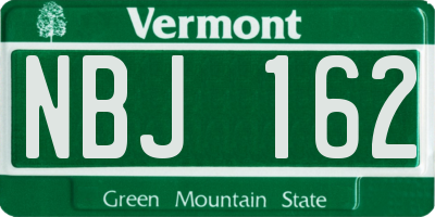 VT license plate NBJ162