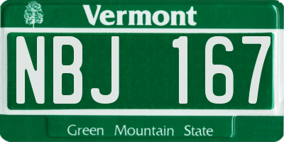 VT license plate NBJ167