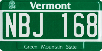 VT license plate NBJ168