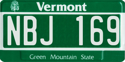VT license plate NBJ169