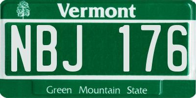VT license plate NBJ176