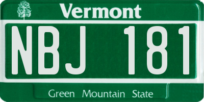 VT license plate NBJ181