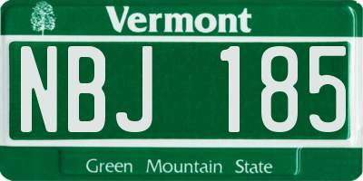VT license plate NBJ185