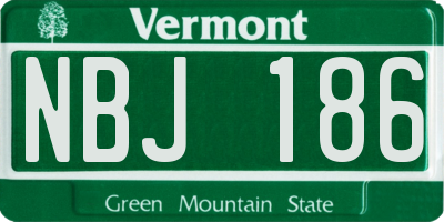 VT license plate NBJ186