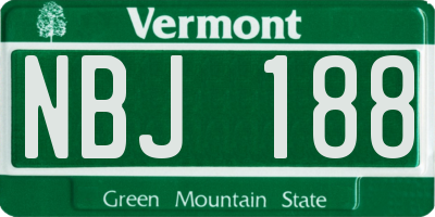 VT license plate NBJ188