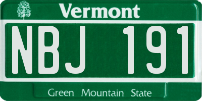 VT license plate NBJ191
