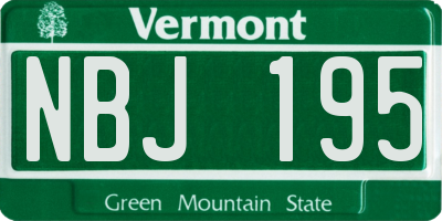 VT license plate NBJ195