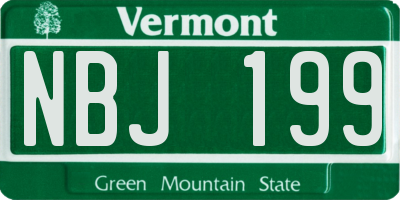 VT license plate NBJ199