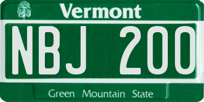 VT license plate NBJ200