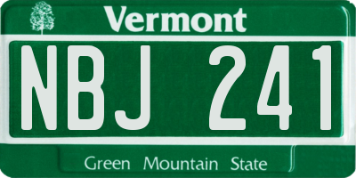 VT license plate NBJ241