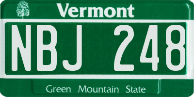 VT license plate NBJ248