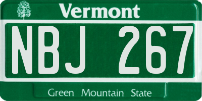 VT license plate NBJ267
