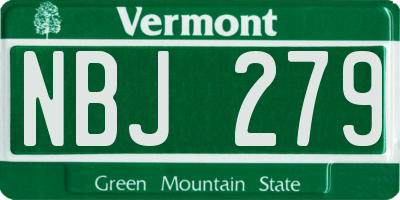 VT license plate NBJ279