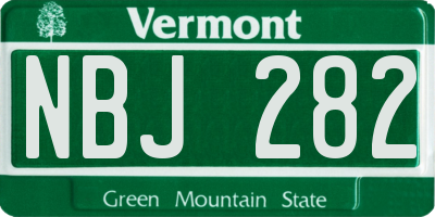 VT license plate NBJ282