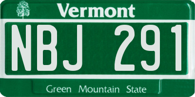VT license plate NBJ291
