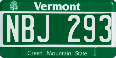 VT license plate NBJ293