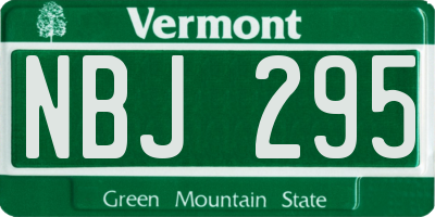 VT license plate NBJ295