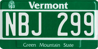 VT license plate NBJ299