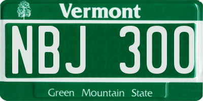 VT license plate NBJ300