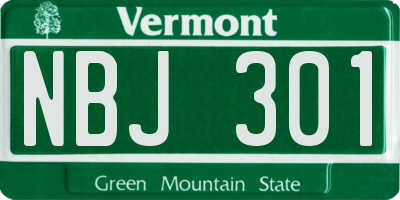 VT license plate NBJ301