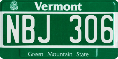 VT license plate NBJ306