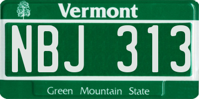 VT license plate NBJ313
