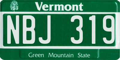 VT license plate NBJ319