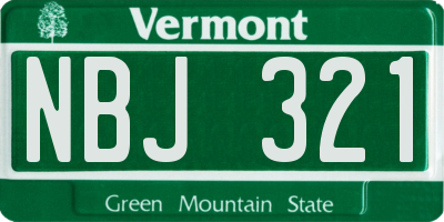 VT license plate NBJ321
