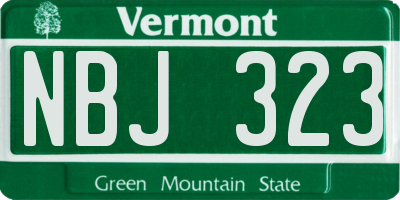 VT license plate NBJ323