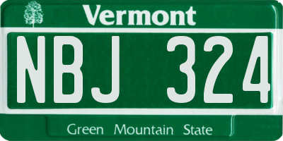 VT license plate NBJ324