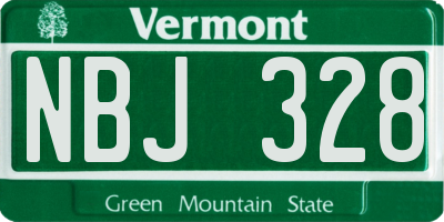 VT license plate NBJ328