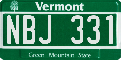 VT license plate NBJ331