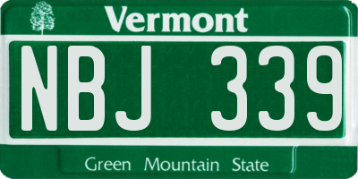 VT license plate NBJ339