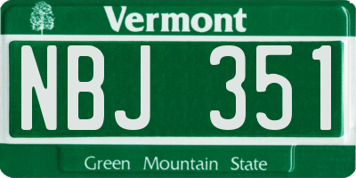 VT license plate NBJ351