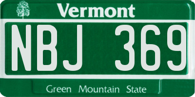 VT license plate NBJ369