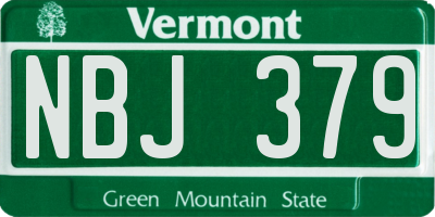 VT license plate NBJ379