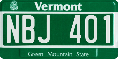 VT license plate NBJ401