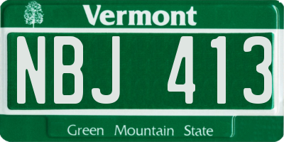 VT license plate NBJ413