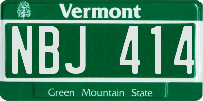 VT license plate NBJ414