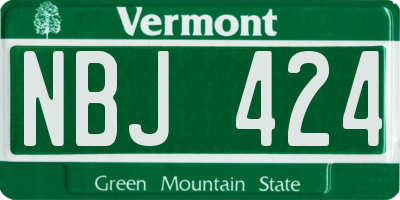 VT license plate NBJ424