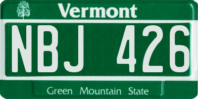 VT license plate NBJ426