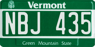 VT license plate NBJ435