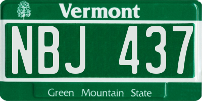 VT license plate NBJ437