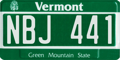 VT license plate NBJ441