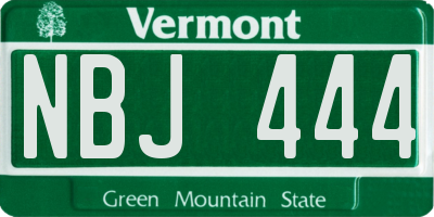 VT license plate NBJ444
