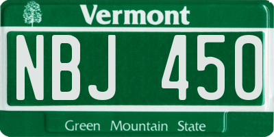 VT license plate NBJ450