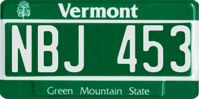 VT license plate NBJ453