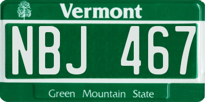 VT license plate NBJ467