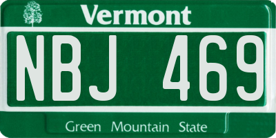VT license plate NBJ469