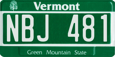 VT license plate NBJ481